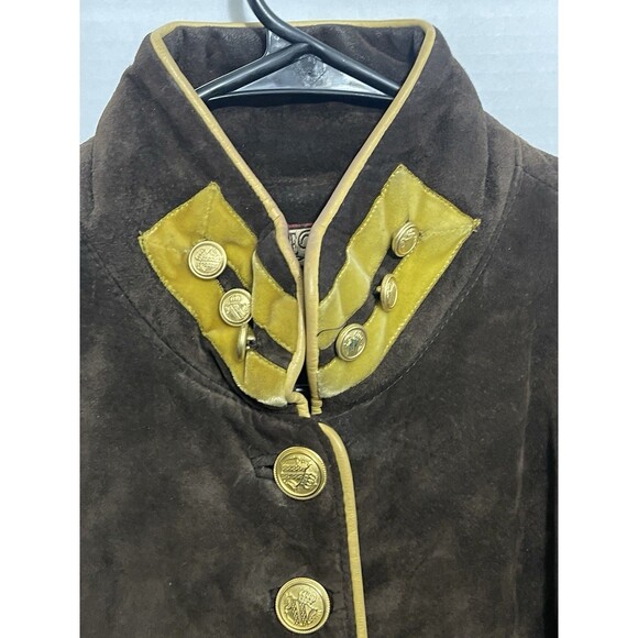 DOUBLE D RANCH USA Vintage beaded & fringe detail suede Long Jacket Large - Picture 4 of 7